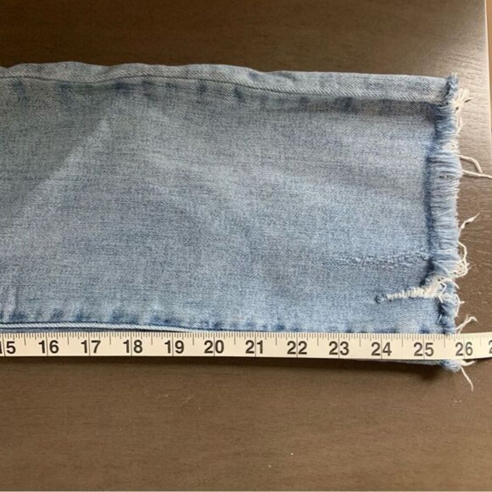 RISEN JEANS High Rise Distressed Raw Hem Straight Leg Jeans‎ Size 5 / 27 - Picture 16 of 16